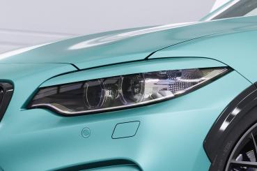 CSR Scheinwerferblenden für BMW 2er F22/F23/F87 SB314-G Glossy schwarz Hochglanz (keine Lackierung erforderlich)