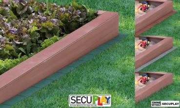 SECUPLAY Gummi Mähkante / Rasenkante 100x10x3,6cm grün