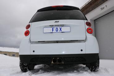 Fox Endschalldämpfer für Smart Fortwo Coupe 451 mit Brabus Stoßstange – Ausgang mittig – 2x80 mm (Typ 14)