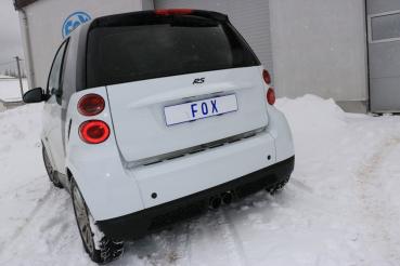 Fox Endschalldämpfer für Smart Fortwo Coupe 451 mit Brabus Stoßstange – Ausgang mittig – 2x80 mm (Typ 14)