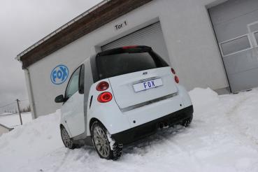 Fox Endschalldämpfer für Smart Fortwo Coupe 451 mit Brabus Stoßstange – Ausgang mittig – 2x80 mm (Typ 14)
