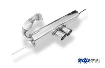 Fox Endschalldämpfer für Smart Fortwo Coupe 451 mit Brabus Stoßstange – Ausgang mittig – 2x80 mm (Typ 14)