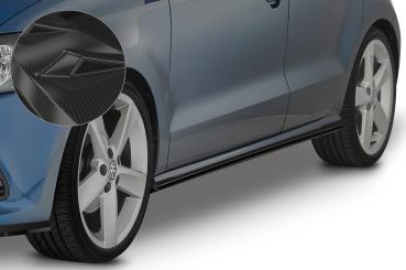 CSR Seitenschweller mit ABE für VW Polo V Typ 6R / 6C SS466-C Carbon Look Hochglanz (keine Lackierung erforderlich)