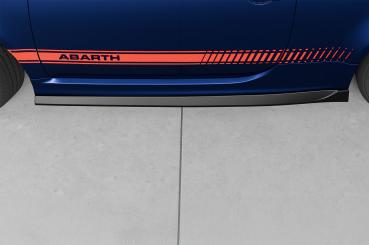 CSR Seitenschweller mit ABE für Fiat Abarth 595 SS475-L schwarz matt (Lackierung erforderlich)
