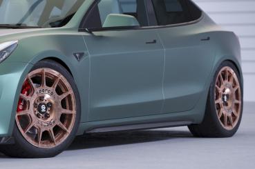 CSR Seitenschweller mit ABE für Tesla Model 3 SS494-L Lackierung erforderlich (schwarz matt)