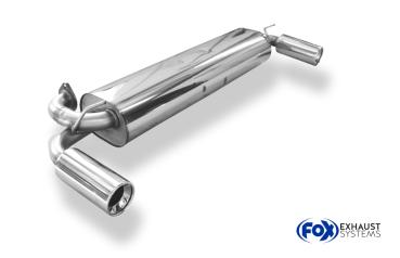 Fox Endschalldämpfer quer 1x90 Typ 13 rechts/links für Toyota MR2 Typ W1 – Edelstahl, Rohr 50 mm, Teilegutachten