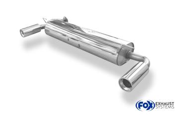 Fox Endschalldämpfer quer 1x90 Typ 13 rechts/links für Toyota MR2 Typ W1 – Edelstahl, Rohr 50 mm, Teilegutachten