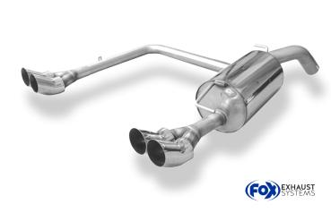 Fox Endschalldämpfer 2x76 Typ 18 rechts/links für Toyota Yaris TS P1 (2001–2005) – Edelstahl, Rohr 63,5 mm, EG-Gutachten