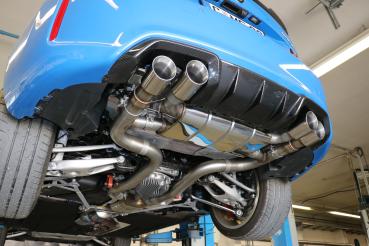 Fox Endschalldämpfer quer 2x90 Typ 25 rechts/links mit Abgasklappen für BMW M2 F87 Competition/CS – Edelstahl, Rohr 70 mm, EG-Gutachten