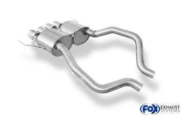Fox Endschalldämpfer mittig 4x100 Typ 25 für Corvette C7 / Z06 – Edelstahl, Rohr 70 mm, EG-Gutachten