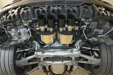 Fox Endschalldämpfer mittig 4x100 Typ 25 SCHWARZ für Corvette C7 / Z06 – Edelstahl, Rohr 70 mm, EG-Gutachten