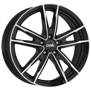 DBV Alufelge Florida KF dark schwarz glänzend, front poliert 6x16 ET35 5x100 Nabe 57.1mm KBA 55146