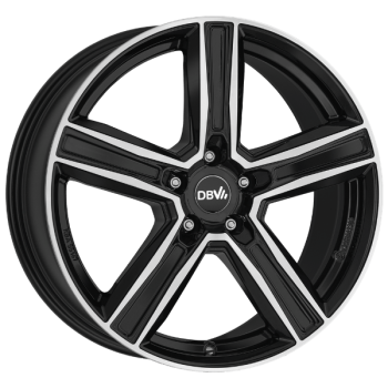 DBV Alufelge Vegas KG dark schwarz glänzend, front poliert 8.5x19 ET40 5x112 Nabe 66.6mm KBA 55167