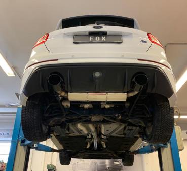 Fox passend für Ford Focus III RS Endschalldämpfer quer Ausgang rechts/links mit Abgasklappe - 129x106 Typ 32 rechts/links schwarz emailliert FO032145-749S