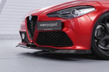 CSR Frontspoiler | Cup-Spoilerlippe mit ABE für Alfa Romeo Giulia (952) Veloce CSL782-C Carbon Look Hochglanz (keine Lackierung erforderlich)