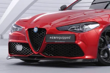 CSR Frontspoiler | Cup-Spoilerlippe mit ABE für Alfa Romeo Giulia (952) Veloce CSL782-C Carbon Look Hochglanz (keine Lackierung erforderlich)