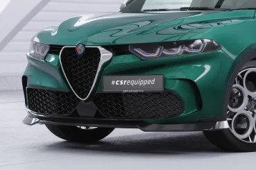 CSR Frontspoiler | Cup-Spoilerlippe mit ABE für Alfa Romeo Tonale CSL905-C Carbon Look Hochglanz (keine Lackierung erforderlich)