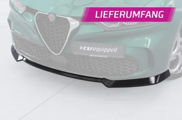 CSR Frontspoiler | Cup-Spoilerlippe mit ABE für Alfa Romeo Tonale CSL905-C Carbon Look Hochglanz (keine Lackierung erforderlich)