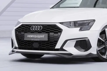 CSR Frontspoiler | Cup-Spoilerlippe mit ABE für Audi A3 8Y Sportback CSL927-G Glossy schwarz Hochglanz (keine Lackierung erforderlich)