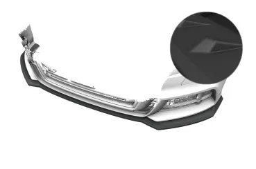 CSR Frontspoiler | Cup-Spoilerlippe mit ABE für Audi A3 S-Line / S3 8V CSL990-S Strukturiert schwarz matt (keine Lackierung erforderlich)