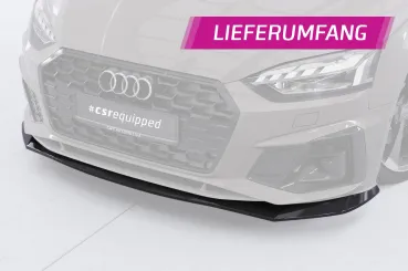 CSR Frontspoiler | Cup-Spoilerlippe mit ABE für Audi A5 F5 Sportback CSL929-S schwarz matt strukturiert (keine Lackierung erforderlich)