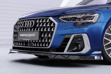 CSR Frontspoiler | Cup-Spoilerlippe mit ABE für Audi A8 D5 (Typ 4N/F8) CSL863-L schwarz matt (Lackierung erforderlich)