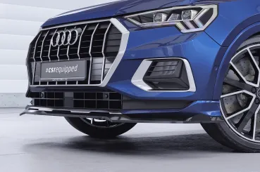 CSR Frontspoiler | Cup-Spoilerlippe mit ABE für Audi Q3 (F3) CSL930-C Carbon Look Hochglanz (keine Lackierung erforderlich)