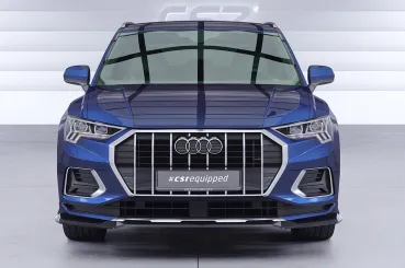 CSR Frontspoiler | Cup-Spoilerlippe mit ABE für Audi Q3 (F3) CSL930-C Carbon Look Hochglanz (keine Lackierung erforderlich)