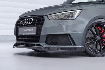 CSR Frontspoiler | Cup-Spoilerlippe mit ABE für Audi S1 8X CSL819-G Glossy schwarz Hochglanz (keine Lackierung erforderlich)
