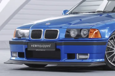 CSR Frontspoiler | Cup-Spoilerlippe mit ABE für BMW 3er E36 CSL755-C Carbon Look Hochglanz (keine Lackierung erforderlich)