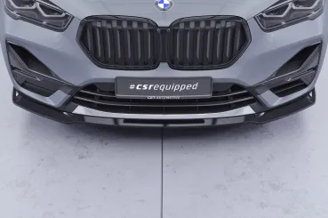 CSR Frontspoiler | Cup-Spoilerlippe mit ABE für BMW  X1 (F48) CSL662-C Carbon Look Hochglanz (keine Lackierung erforderlich)