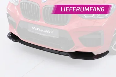 CSR Frontspoiler | Cup-Spoilerlippe mit ABE für BMW X3 M F97 / X4 M F98 CSL956-M Carbon Look matt strukturiert (keine Lackierung erforderlich)