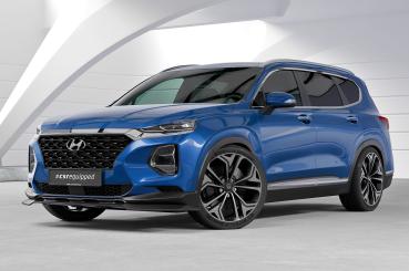 CSR Frontspoiler | Cup-Spoilerlippe mit ABE für Hyundai Santa Fe (Typ TM) CSL987-G Glossy schwarz Hochglanz (keine Lackierung erforderlich)