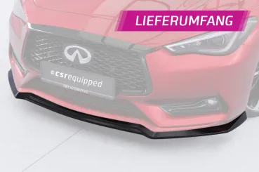 CSR Frontspoiler | Cup-Spoilerlippe mit ABE für Infiniti Q60 CSL754-M Carbon Look matt strukturiert (keine Lackierung erforderlich)