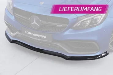 CSR Frontspoiler | Cup-Spoilerlippe mit ABE für Mercedes-Benz C63/ C63S AMG 205 CSL201-L schwarz matt (Lackierung erforderlich)