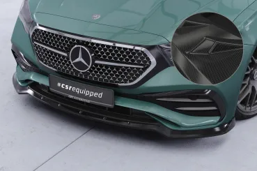 CSR Frontspoiler | Cup-Spoilerlippe mit ABE für Mercedes Benz E-Klasse W214 / S214 CSL888-C Carbon Look Hochglanz (keine Lackierung erforderlich)