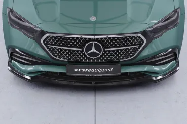 CSR Frontspoiler | Cup-Spoilerlippe mit ABE für Mercedes Benz E-Klasse W214 / S214 CSL888-M Carbon Look matt strukturiert (keine Lackierung erforderlich)