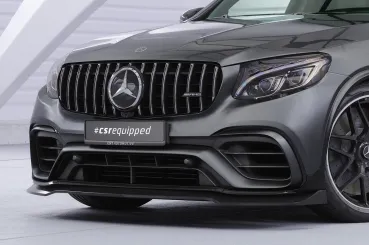 CSR Frontspoiler | Cup-Spoilerlippe mit ABE für Mercedes Benz GLC X253 / C253 CSL896-G Glossy schwarz Hochglanz (keine Lackierung erforderlich)