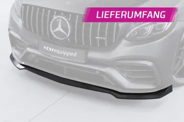 CSR Frontspoiler | Cup-Spoilerlippe mit ABE für Mercedes Benz GLC X253 / C253 CSL896-G Glossy schwarz Hochglanz (keine Lackierung erforderlich)
