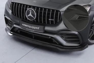 CSR Frontspoiler | Cup-Spoilerlippe mit ABE für Mercedes Benz GLC X253 / C253 CSL896-M Carbon Look matt strukturiert (keine Lackierung erforderlich)