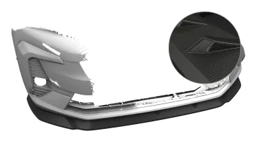 CSR Frontspoiler | Cup-Spoilerlippe mit ABE für Peugeot Traveller / E-Traveller / Expert / E-Expert CSL917-M Carbon Look matt strukturiert (keine Lackierung erforderlich)