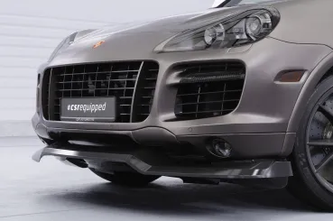 CSR Frontspoiler | Cup-Spoilerlippe mit ABE für Porsche Cayenne (Typ 9PA) CSL849-M Carbon Look matt strukturiert (keine Lackierung erforderlich)