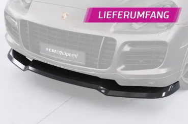 CSR Frontspoiler | Cup-Spoilerlippe mit ABE für Porsche Cayenne (Typ 9PA) CSL849-C Carbon Look Hochglanz (keine Lackierung erforderlich)