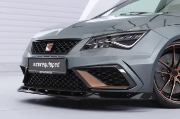 CSR Frontspoiler | Cup-Spoilerlippe mit ABE für Seat Leon 3 (Typ 5F) Cupra R  CSL885-S Strukturiert schwarz matt (keine Lackierung erforderlich)