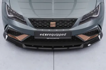 CSR Frontspoiler | Cup-Spoilerlippe mit ABE für Seat Leon 3 (Typ 5F) Cupra R  CSL885-C Carbon Look Hochglanz (keine Lackierung erforderlich)