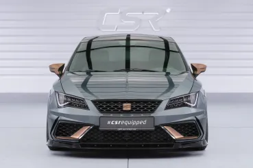 CSR Frontspoiler | Cup-Spoilerlippe mit ABE für Seat Leon 3 (Typ 5F) Cupra R  CSL885-C Carbon Look Hochglanz (keine Lackierung erforderlich)