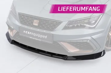 CSR Frontspoiler | Cup-Spoilerlippe mit ABE für Seat Leon 3 (Typ 5F) Cupra R  CSL885-S Strukturiert schwarz matt (keine Lackierung erforderlich)