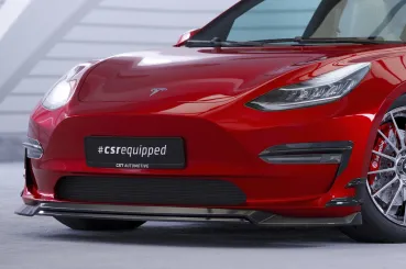 CSR Frontspoiler | Cup-Spoilerlippe mit ABE für Tesla Model 3 CSL701-G Glossy schwarz glänzend (keine Lackierung erforderlich)