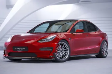 CSR Frontspoiler | Cup-Spoilerlippe mit ABE für Tesla Model 3 CSL701-G Glossy schwarz glänzend (keine Lackierung erforderlich)