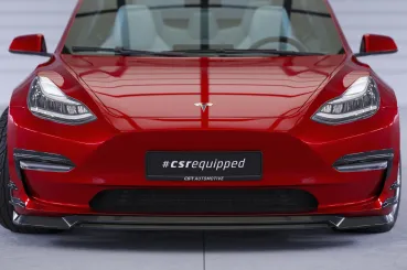 CSR Frontspoiler | Cup-Spoilerlippe mit ABE für Tesla Model 3 CSL701-S Strukturiert schwarz matt (keine Lackierung erforderlich)